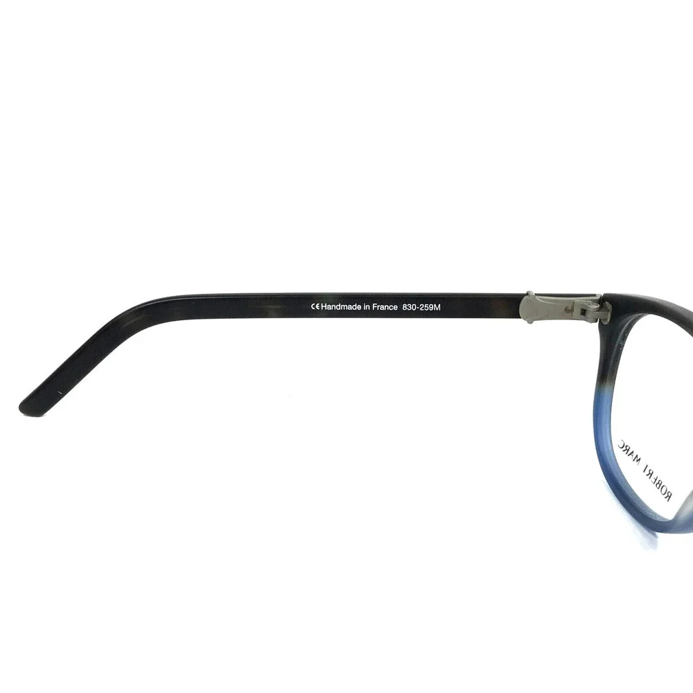 Robert Marc Eyeglasses Frames 830-259M Matte Black Pale Blue Round 45-19-140
